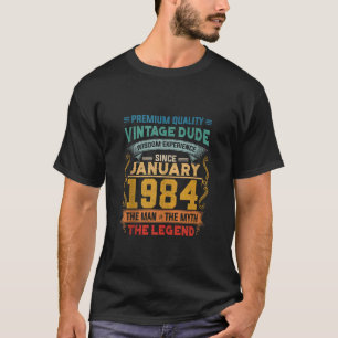 メンズヴィンテージ1984年1素晴らし月40日誕生日40 Tシャツ