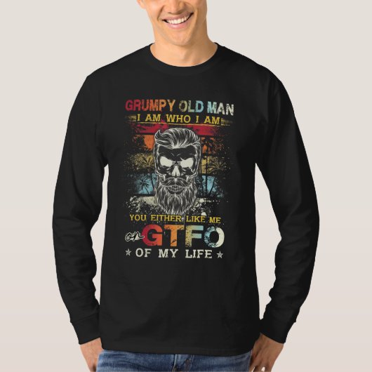 メンズ不機嫌な老人の私は私だ Tシャツ (正面)