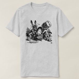 メンズ不機嫌ハッターヤードマウスインザティーポットB&W Tシャツ