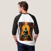 メンズ仏陀ロゴTシャツ | 平和と瞑想のデザイン Tシャツ (裏面フル)