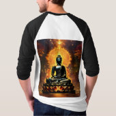 メンズ仏陀ロゴTシャツ | 平和と瞑想のデザイン Tシャツ (裏面)