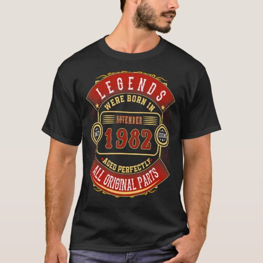 メンズ伝説生まれは1982年11月40年 Tシャツ (正面)
