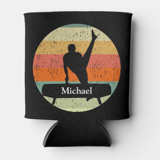 メンズ体操カスタム男子体操選手アットサンセット 缶クーラー (正面)