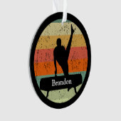 メンズ体操ギムナストサンセットカスタムクリスマス オーナメント (正面)
