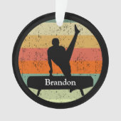 メンズ体操ギムナストサンセットカスタムクリスマス オーナメント (正面)