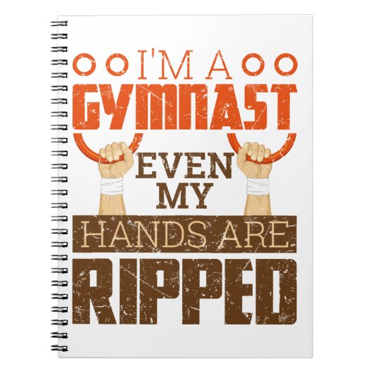 メンズ体操ボーイムナスト手が破れたリングや輪 ノートブック (正面)