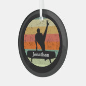 メンズ体操男子ギムナストカスタムクリスマス ガラスオーナメント (正面左)