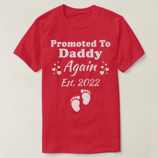 メンズ再びパパに昇進2022パパ妊娠An Tシャツ (デザイン正面)