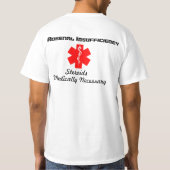 メンズ医学の注意深いワイシャツ Tシャツ (裏面)