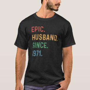 メンズ叙事詩の夫1971年から52年52回目のウェディング Tシャツ