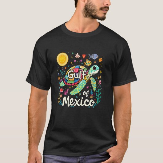メンズ向けメキシコ海ガメデザイン メキシコ湾ティーシャツ I Tシャツ (正面)