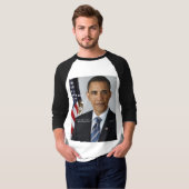 メンズ基本的な3/4の袖のRaglan Tシャツ (正面フル)