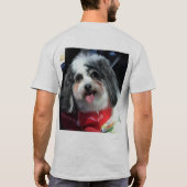 メンズ基本的なTシャツ、犬K Ceeの微笑 Tシャツ (裏面)