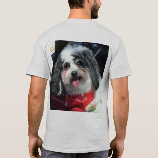 メンズ基本的なTシャツ、犬K Ceeの微笑 Tシャツ (裏面)