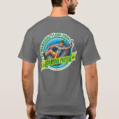 メンズ基本的なT (ダークグレー) Tシャツ (裏面)