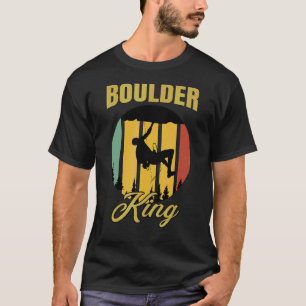 メンズ大きい石キングレトロ登山ロックスボルダリング Tシャツ