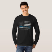 メンズ夫ダディーヒーローシンブルーライン警察Supp Tシャツ (正面フル)