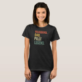 メンズ夫パパパイロット伝説飛行機航空F Tシャツ (正面フル)
