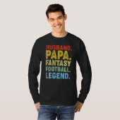 メンズ夫パパファンタジーサッカーの伝説父の Tシャツ (正面フル)