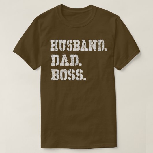 メンズ夫パパボスおもしろいファザーズデイギフトティー Tシャツ (デザイン正面)