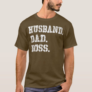 メンズ夫パパボスおもしろいファザーズデイギフトティー Tシャツ