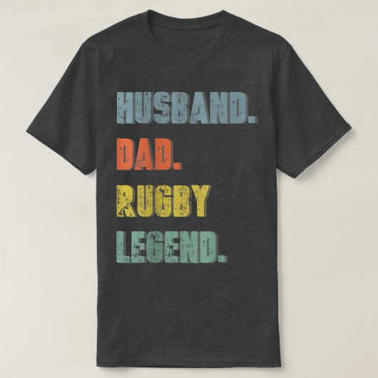 メンズ夫パパラグビーレジェンドヴィンテージ父の日 Tシャツ (デザイン正面)