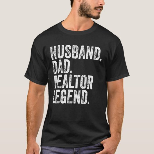 メンズ夫パパ不動産仲介業者レジェンドシャツファおもしろいーダー Tシャツ (正面)