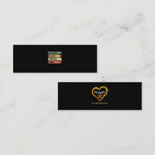 メンズ夫パパ消防士ヒーロー消防士 スキニー名刺 (正面/裏面)