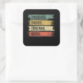 メンズ夫パパ消防士ヒーロー消防士 スクエアシール (バッグ)