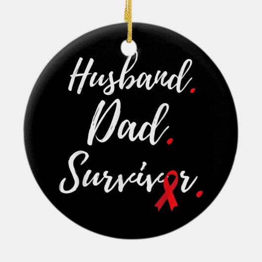 メンズ夫パパ生存脳卒中認識度 セラミックオーナメント (裏面)