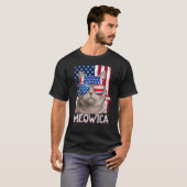 メンズ女子おもしろい猫好き7月Meowica船4th Tシャツ (正面フル)