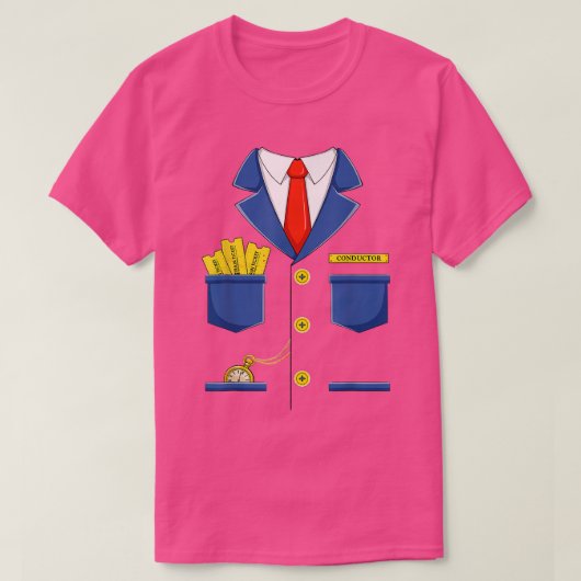 メンズ女性用車掌ハロウィーンの衣装 Tシャツ (デザイン正面)