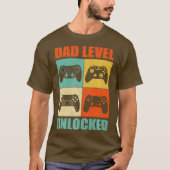 メンズ妊娠告知パパレベルのロック解除 Tシャツ (正面)