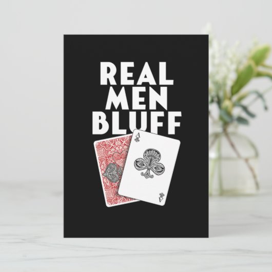 メンズ実在ブラフトランプのポーカープレーヤーギャンブラーギフト 招待状 (スタンド正面)