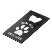 メンズ実在ラブキャッツカスタム文字パーソナライズされた クレジットカード栓抜き (裏面アングル)