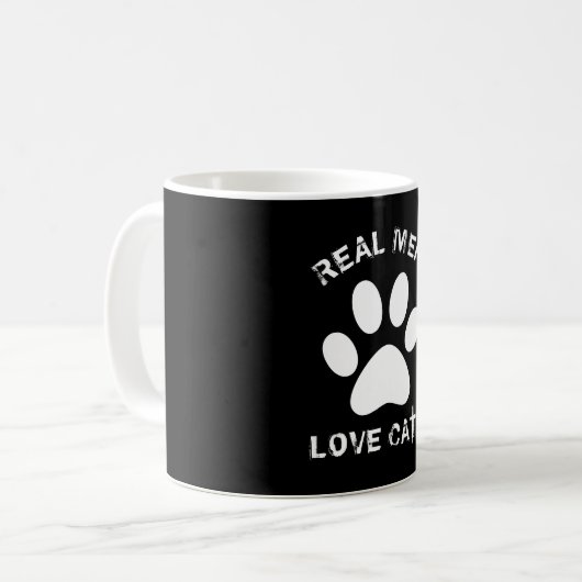 メンズ実在ラブキャッツカスタム文字パーソナライズされた コーヒーマグカップ (正面左)