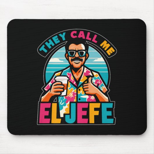 メンズ彼らは私をエル・ジェフェFunnのボスと呼スペインのぶ マウスパッド (正面)
