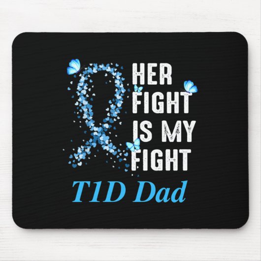 メンズ彼女の戦いは私の戦いT1Dパパ1型糖尿病 マウスパッド (正面)