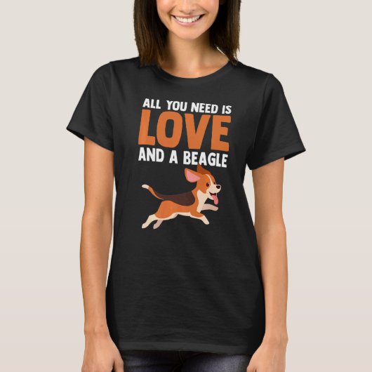 メンズ必要なのは愛とビーグル犬のオーナーD Tシャツ (正面)