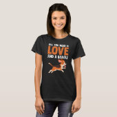 メンズ必要なのは愛とビーグル犬のオーナーD Tシャツ (正面フル)