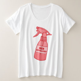 メンズ忌避スプレーボトル サッシー・ユーモア (赤) プラスサイズTシャツ