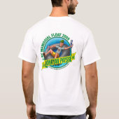 メンズ性能マイクロ繊維筋肉T (白い) Tシャツ (裏面)