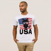 メンズ愛国猫Tシャツ Tシャツ (正面フル)