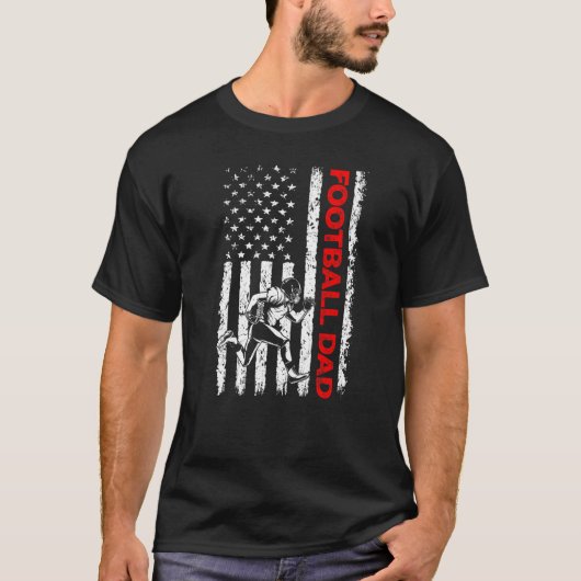 メンズ愛国的なサッカーパパアメリカ国旗の男性の怒り Tシャツ (正面)