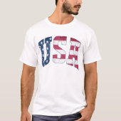 メンズ愛国的USA国旗の短い袖グラフィック Tシャツ (正面)