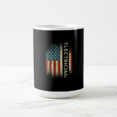 メンズ愛国電気技師ギフトアメリカ国旗 コーヒーマグカップ (中央)