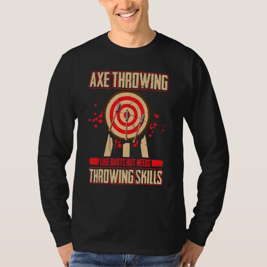 メンズ斧ダーツのように投げるがSkを投げる必要がある Tシャツ (正面)