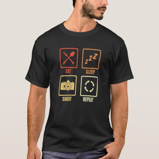 メンズ日課の写真撮影者カメラ Tシャツ (正面)