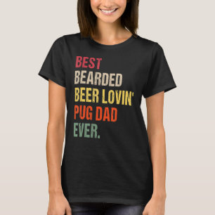 メンズ最高のひげビールLovin'PugパパEver Pet Ow Tシャツ