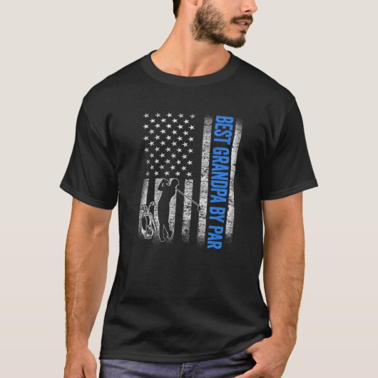 メンズ最高のス・グランパbyパー米国国旗父の tシャツ (正面)